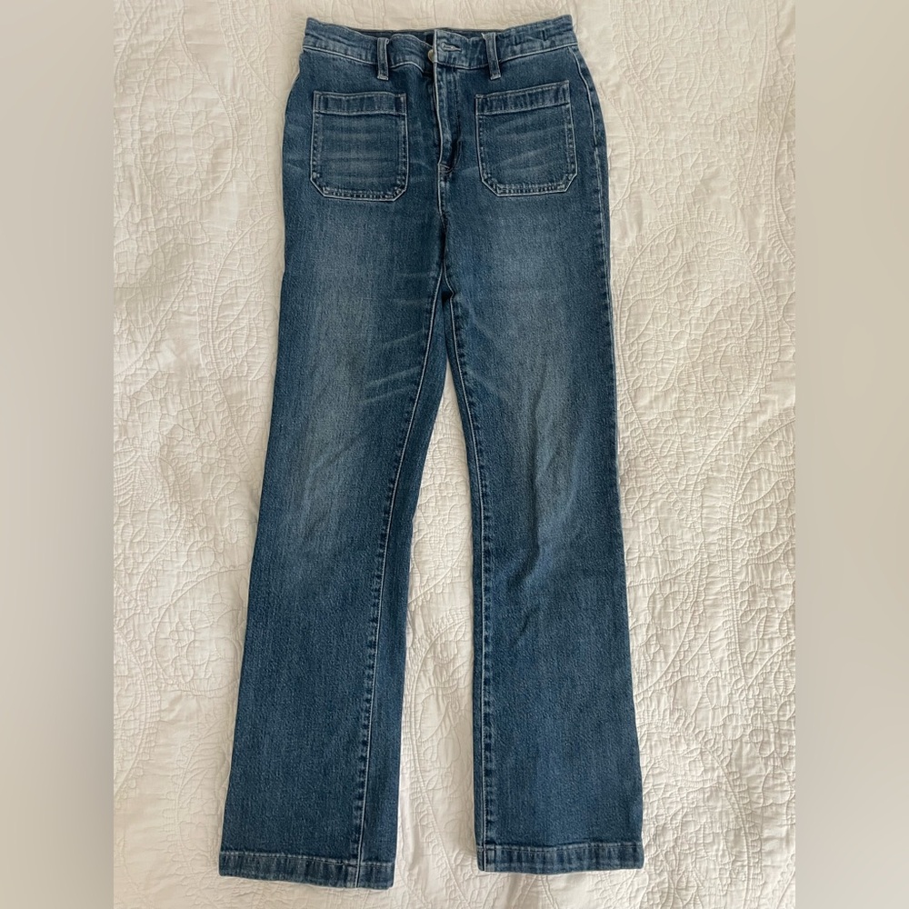 J. Crew Straight Leg Full Length Denim Boot Blue Jeans